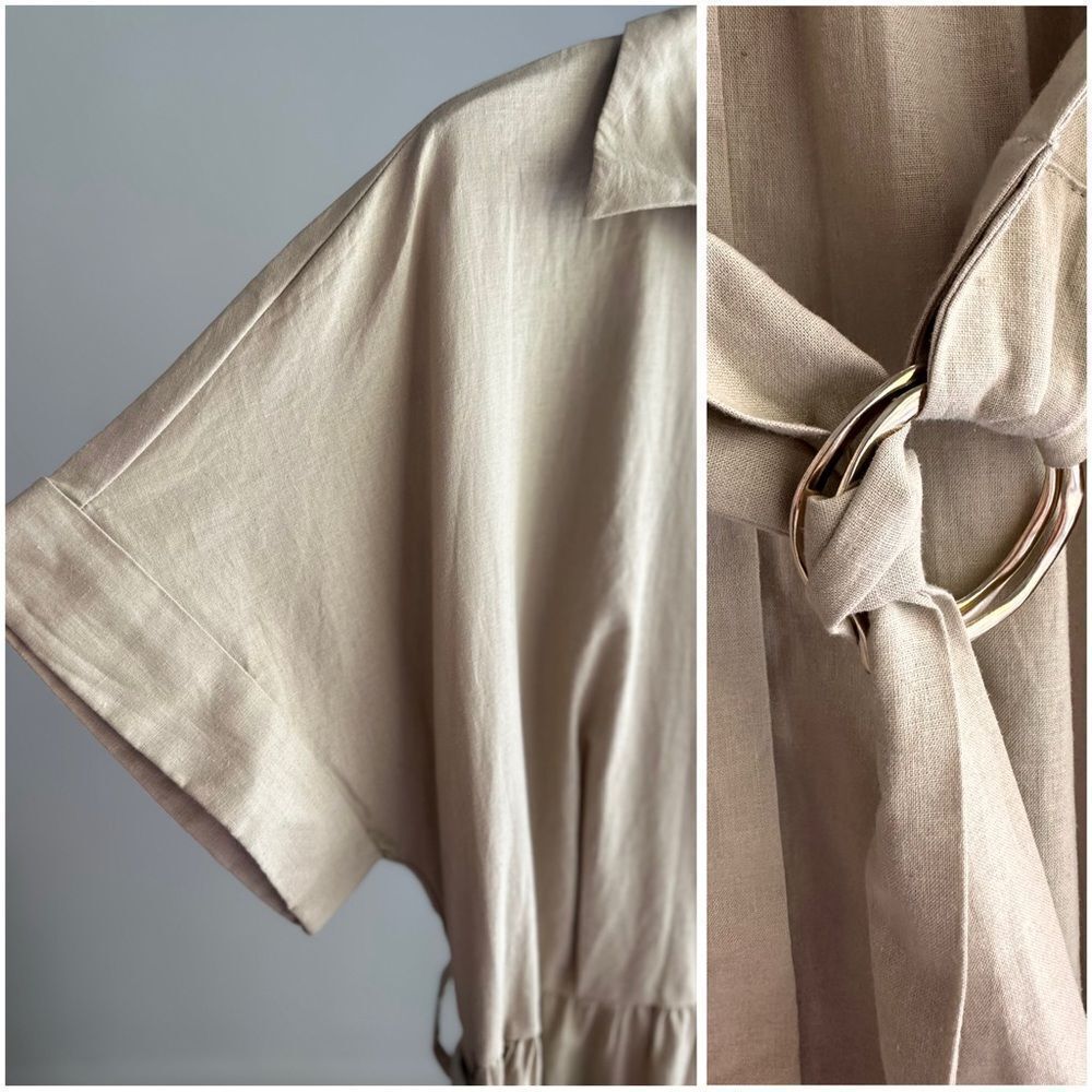 Zara Linen Blend Shirt Dress - Picture 2 of 8